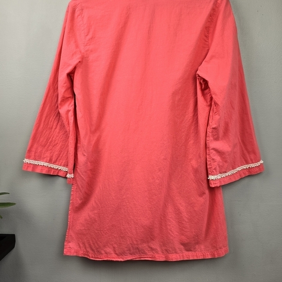 CHARLIE PAIGE Cotton Lightweight Lagenlook Blouse Tunic Pink White Womens Size M - Picture 8 of 12
